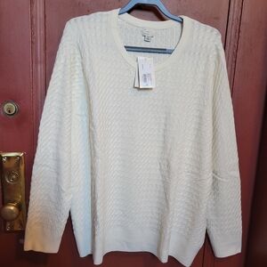 One A Day Men's Cream Crewneck Longsleeve Sweater Size 3X